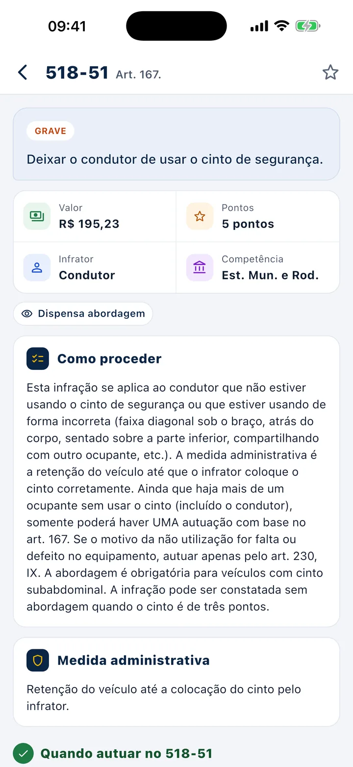 Ficha da infração 518-51